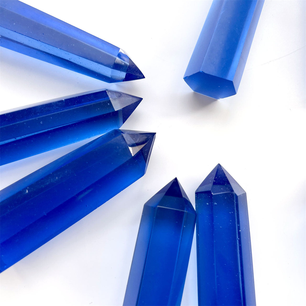 Blue Smelting Quartz Point Wands