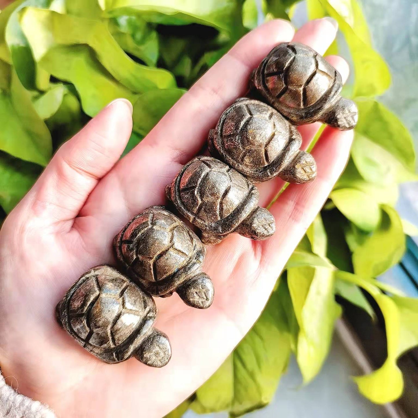 Pyrite Turtle Carvings