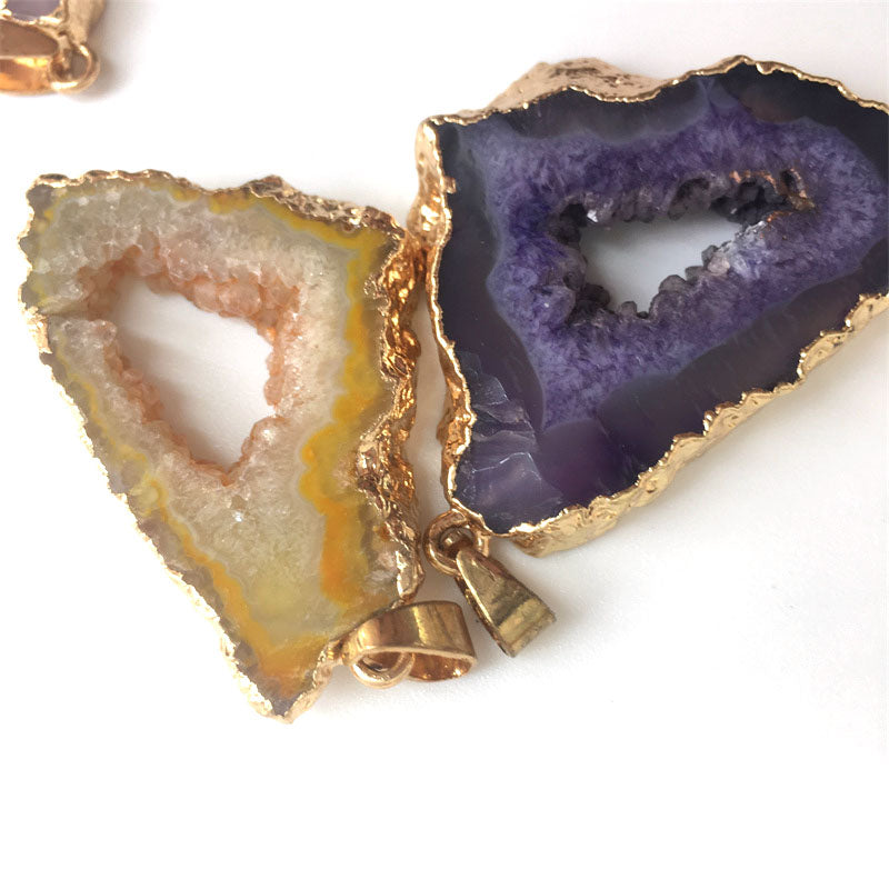 Crystal Druzy Agate Geode Pendants