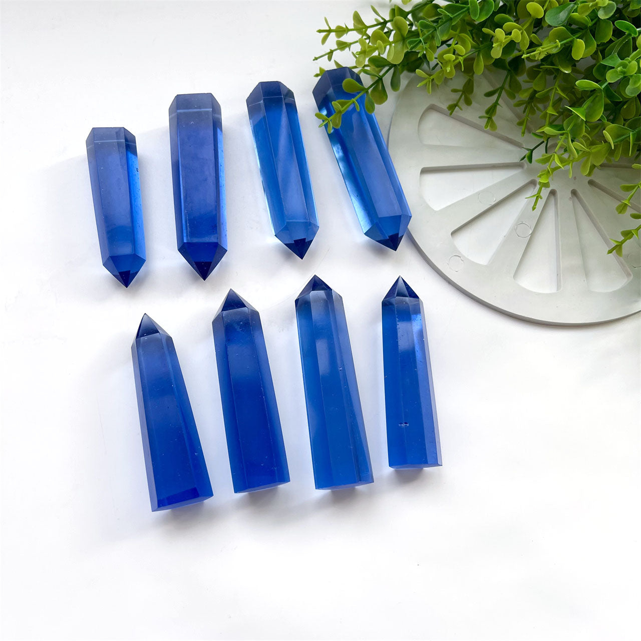 Blue Smelting Quartz Point Wands