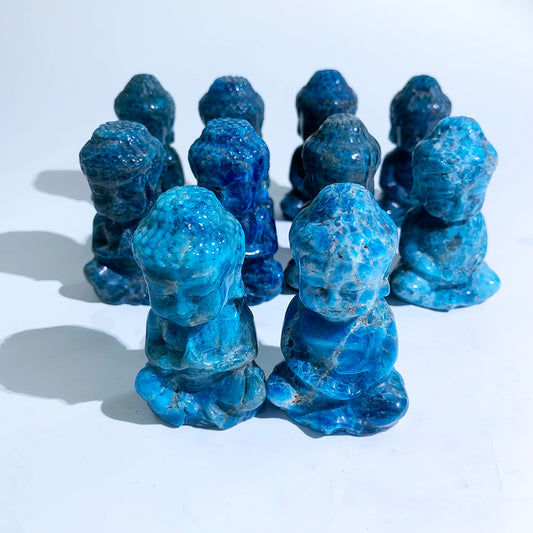 Blue Apatite Buddha Carvings