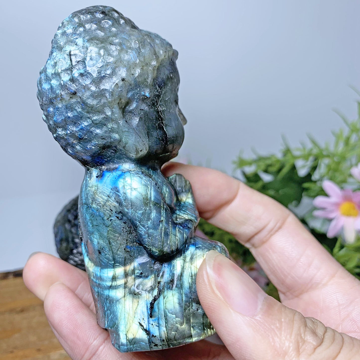 Labradorite Buddha Carvings