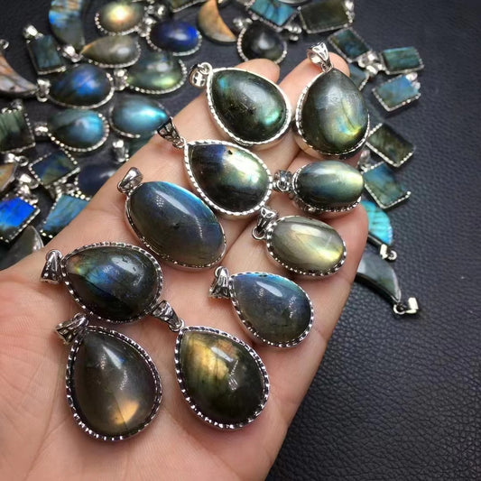 Blue Flash Labradorite Pendants