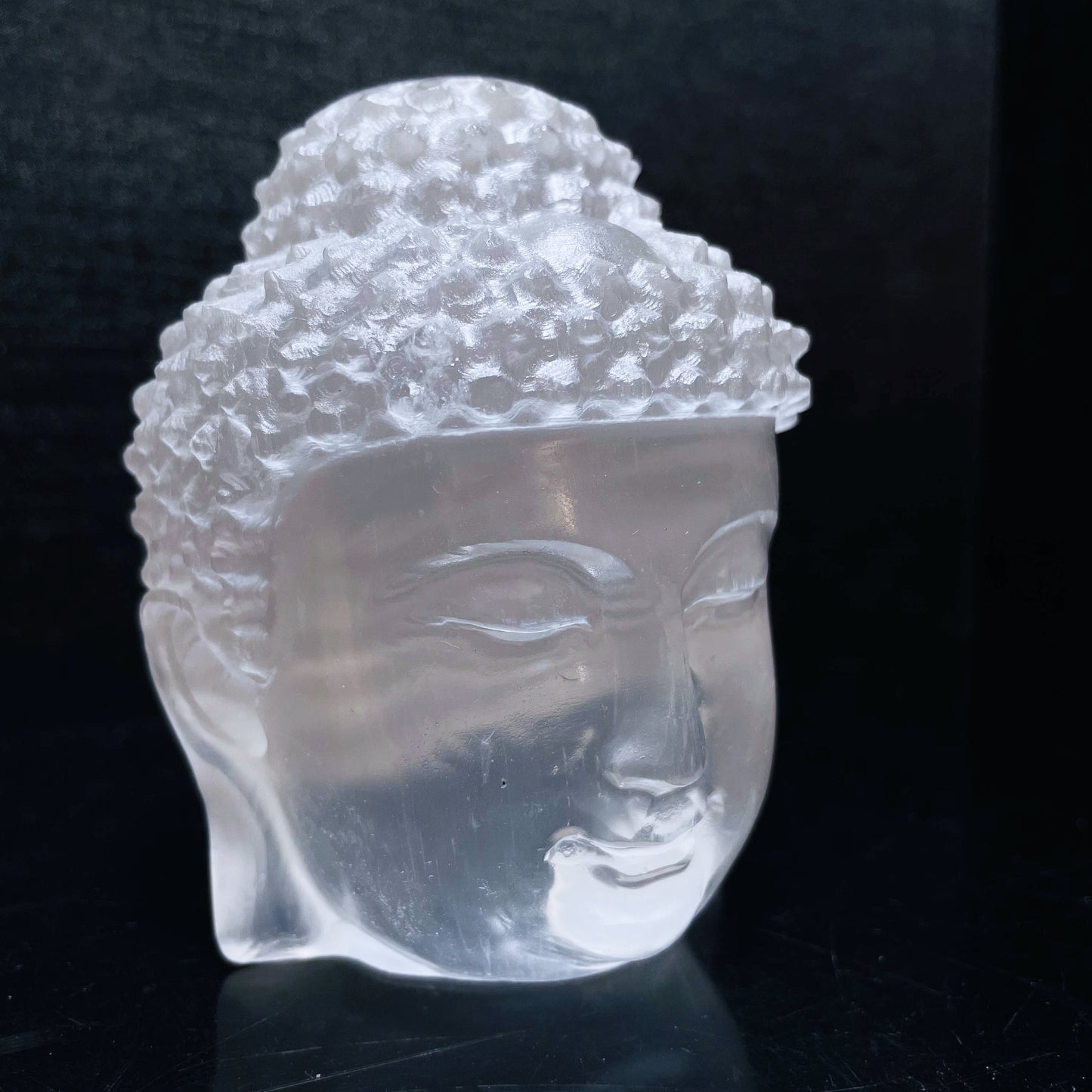 Selenite Buddha Head Carvings