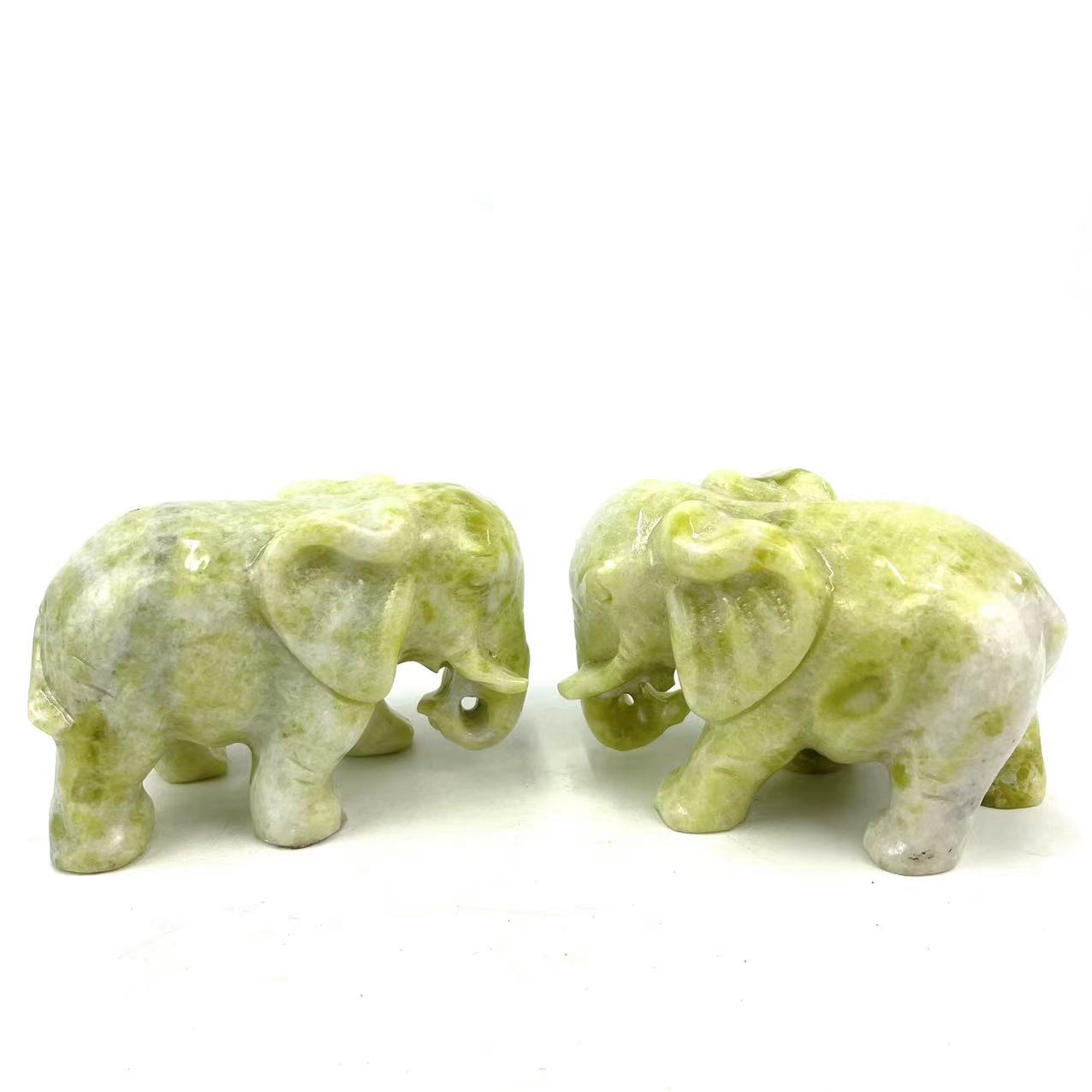 12 cm Elephant XiuYan Jade Elephant Carvings