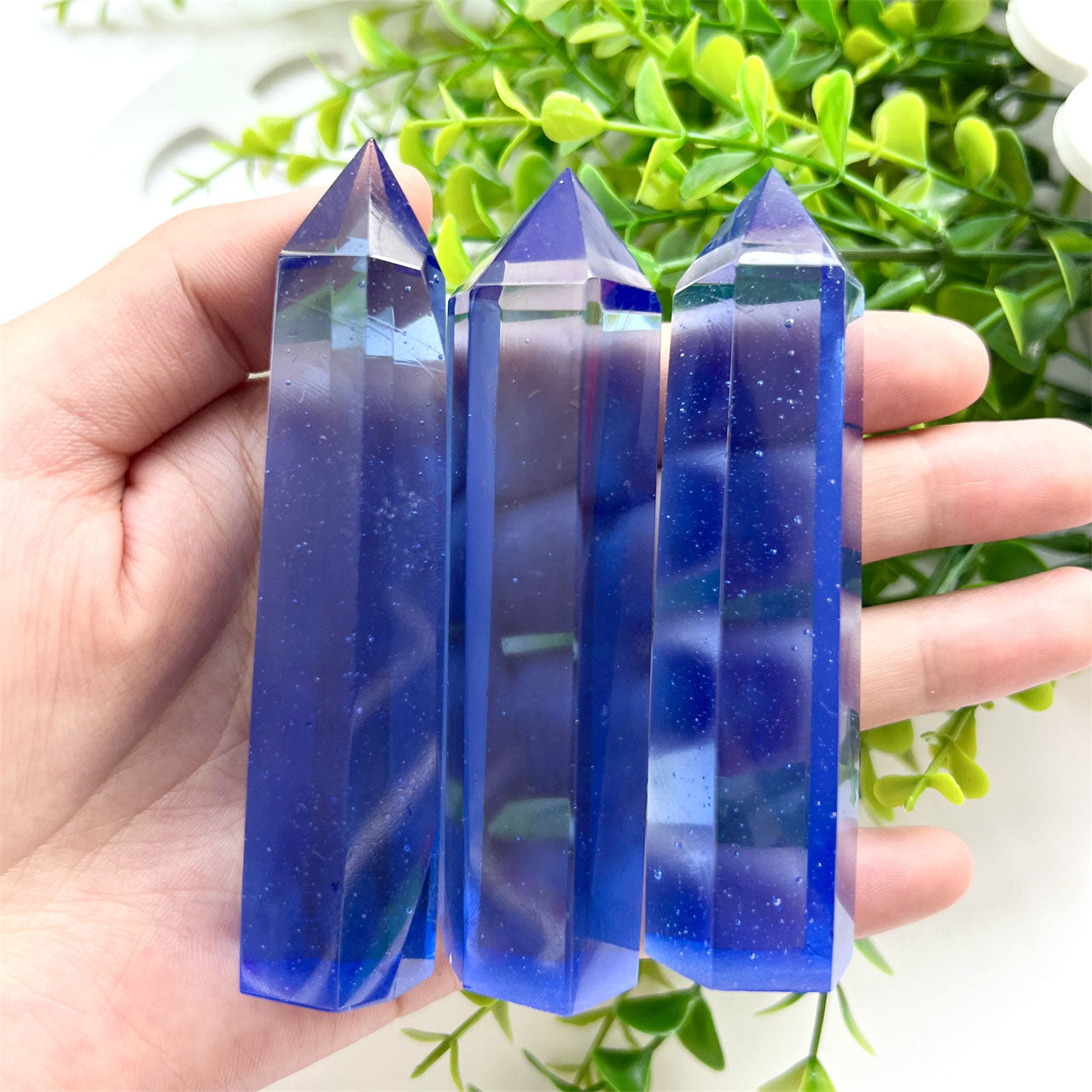 Blue Smelting Quartz Point Wands