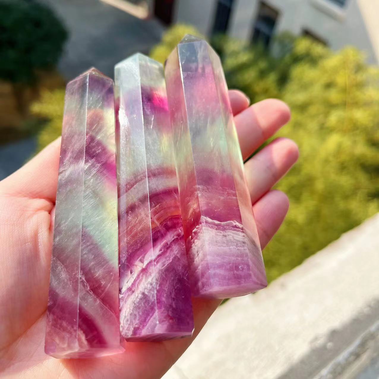 Rainbow Fluorite Point Wands