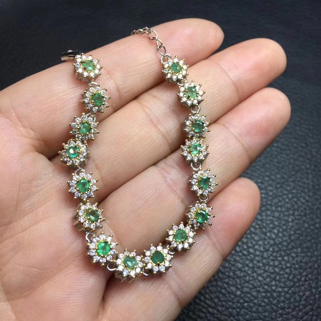 S925 Natural Emeral Bracelets