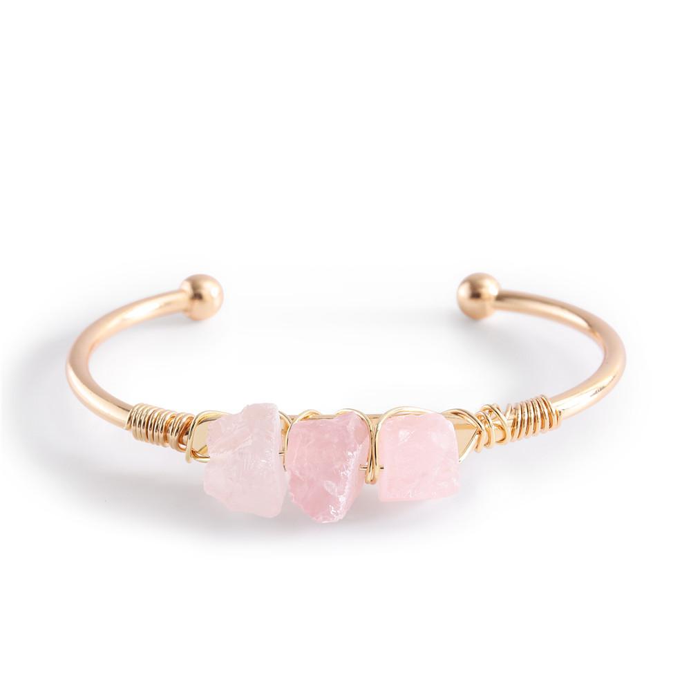 Rough Crystal Tripe Pieces Cooper Bracelets