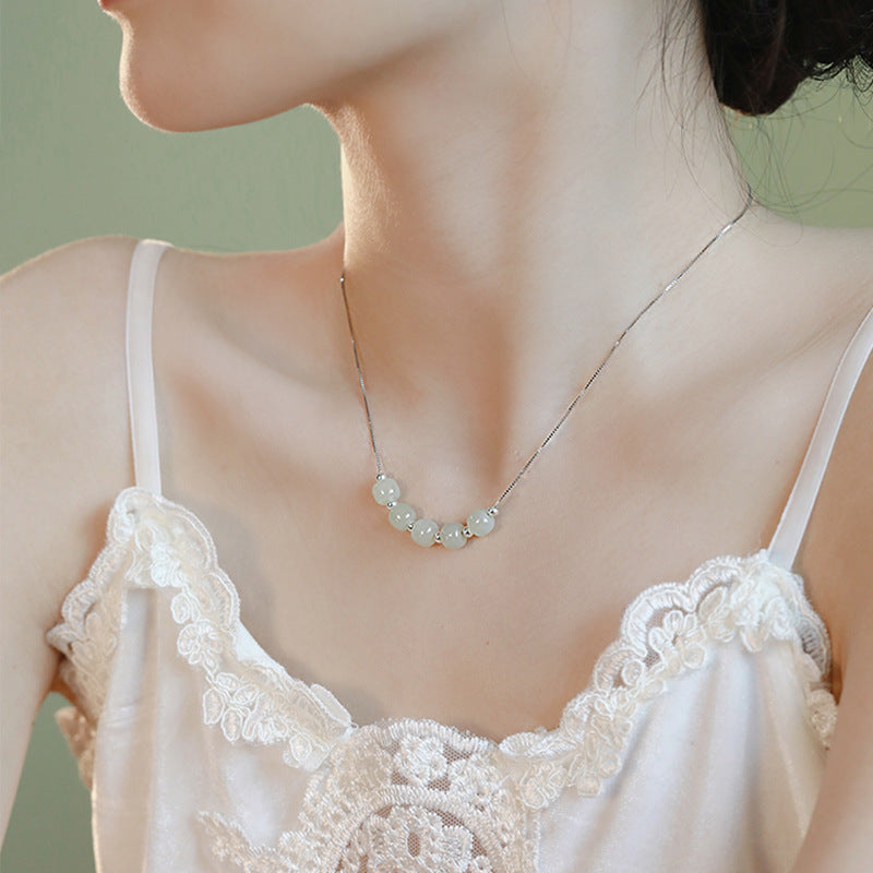 Hetian Jade S925 Silver Ethnic Style Necklaces