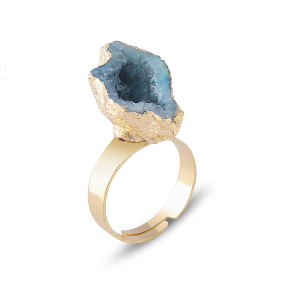 Crystal Druzy Cluster Rings