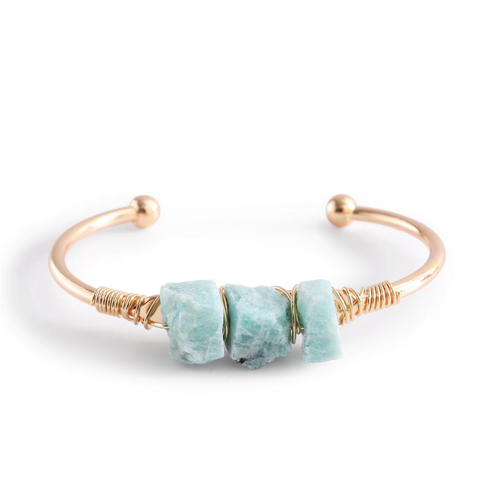 Rough Crystal Tripe Pieces Cooper Bracelets