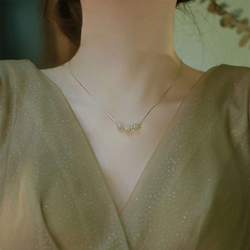 Hetian Jade S925 Silver Ethnic Style Necklaces