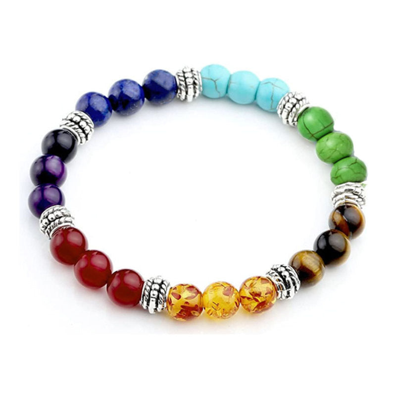 7 Chakra Rainbow Color Mixed Bead Bracelets