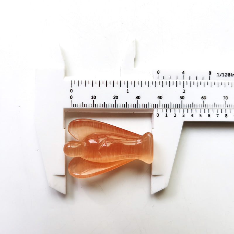 Orange Cat Eye Stone Angel 1.5 Inch