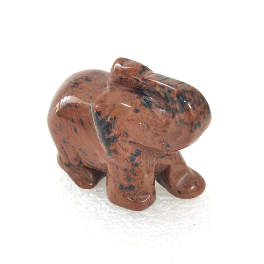 Red Obsidian Elephant 1.5 Inch