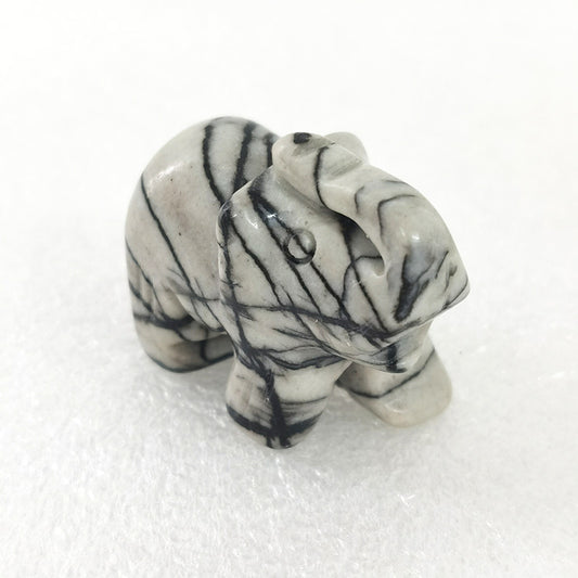 Black Net Stone Elephant 1.5 Inch