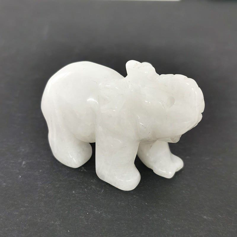 White Jade Elephant 2 Inch