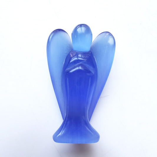 Blue Cat Eye Stone Angel 3 Inch