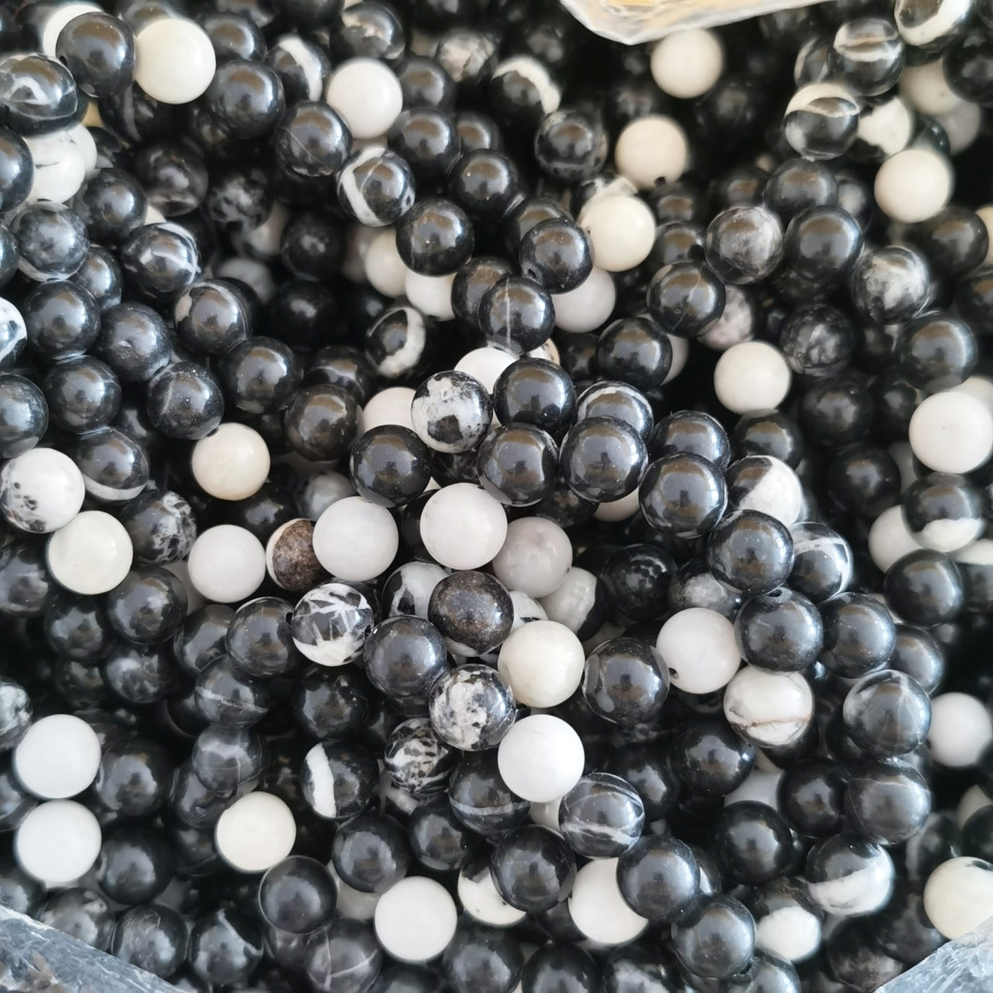 Black and White Zebra Jasper Bead Bracelets