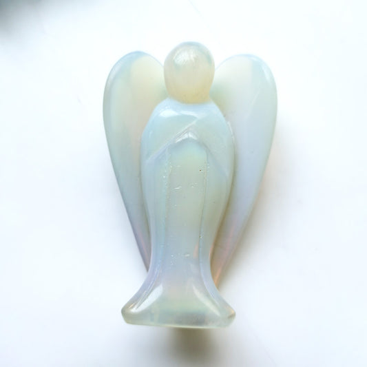 Opalite Cat Eye Stone Angel 4 Inch