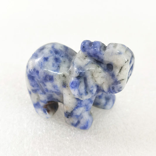 Blue Spot Stone Elephant 1.5 Inch