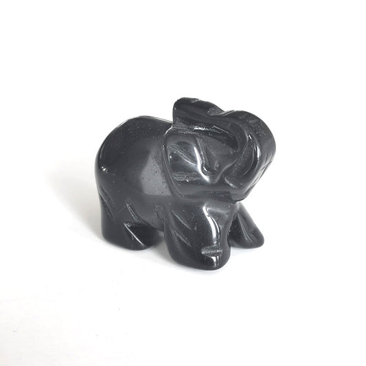 Black Obsidian Elephant 1.5 Inch