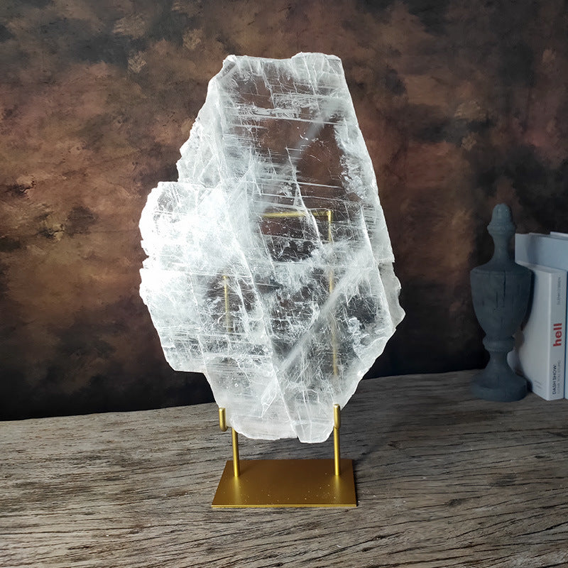 Raw Clear Selenite Big Size Art Home Ornament