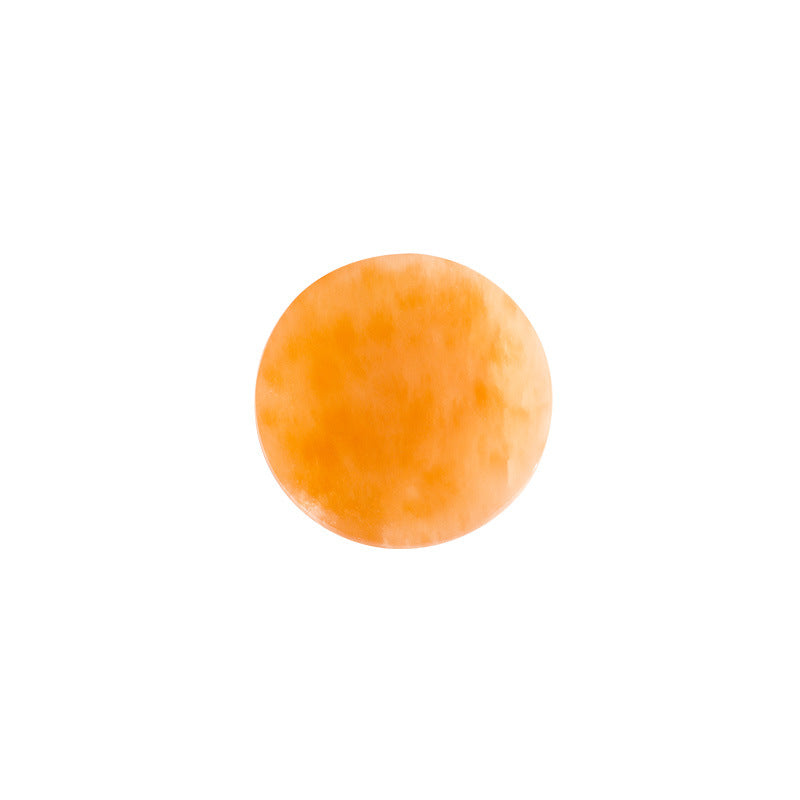 Selenite Round Square Orange White Plate for Healing Ornaments