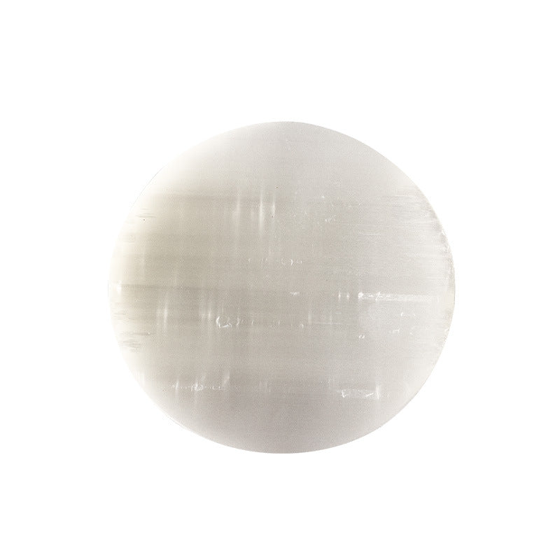 Selenite Round Square Orange White Plate for Healing Ornaments