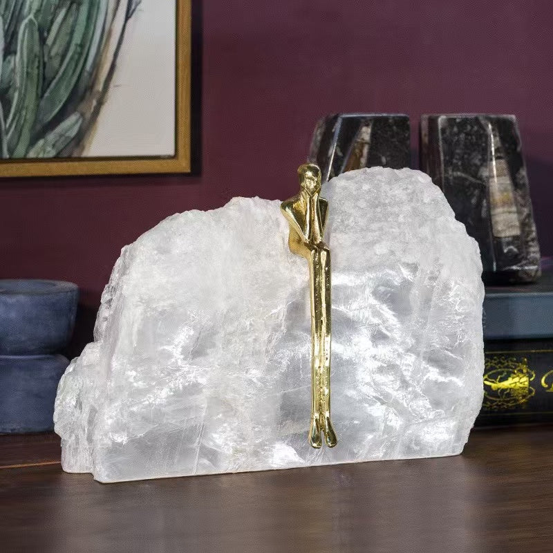 Selenite Crystal Cooper Sitting Lady Ornaments