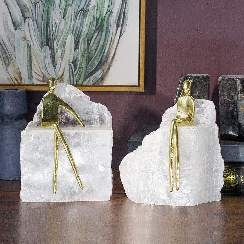 Selenite Crystal Cooper Sitting Lady Ornaments