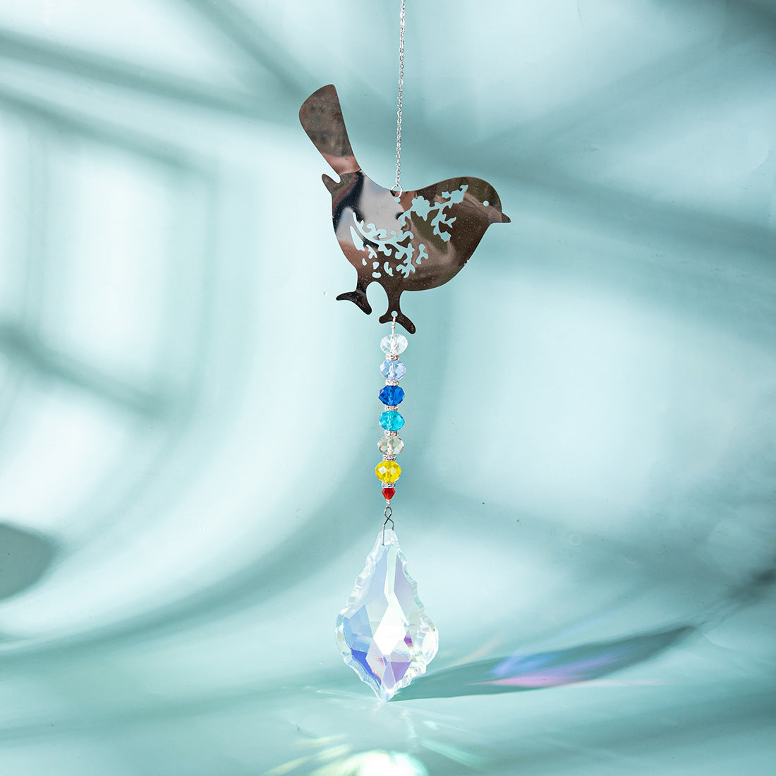 Bird Tree Moon Flower Slice Pendant Suncatcher Ornaments