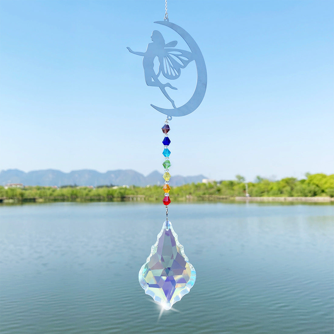 Bird Tree Moon Flower Slice Pendant Suncatcher Ornaments