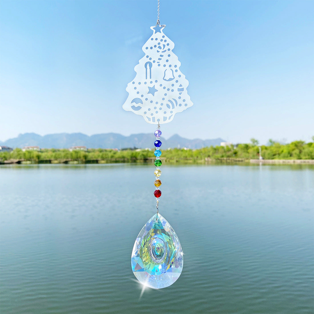 Bird Tree Moon Flower Slice Pendant Suncatcher Ornaments