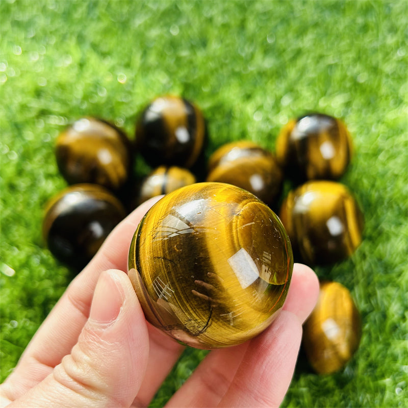 Yellow Tiger Eye Stone Spheres