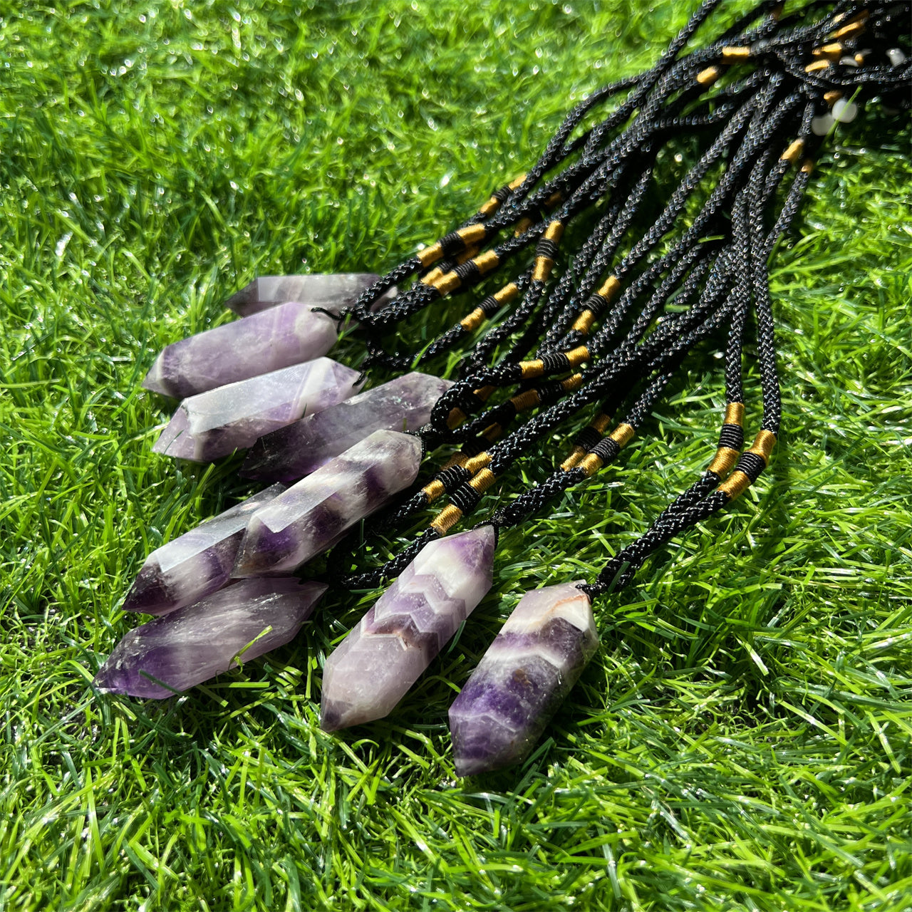 Dream Amethyst Double Point Pendants