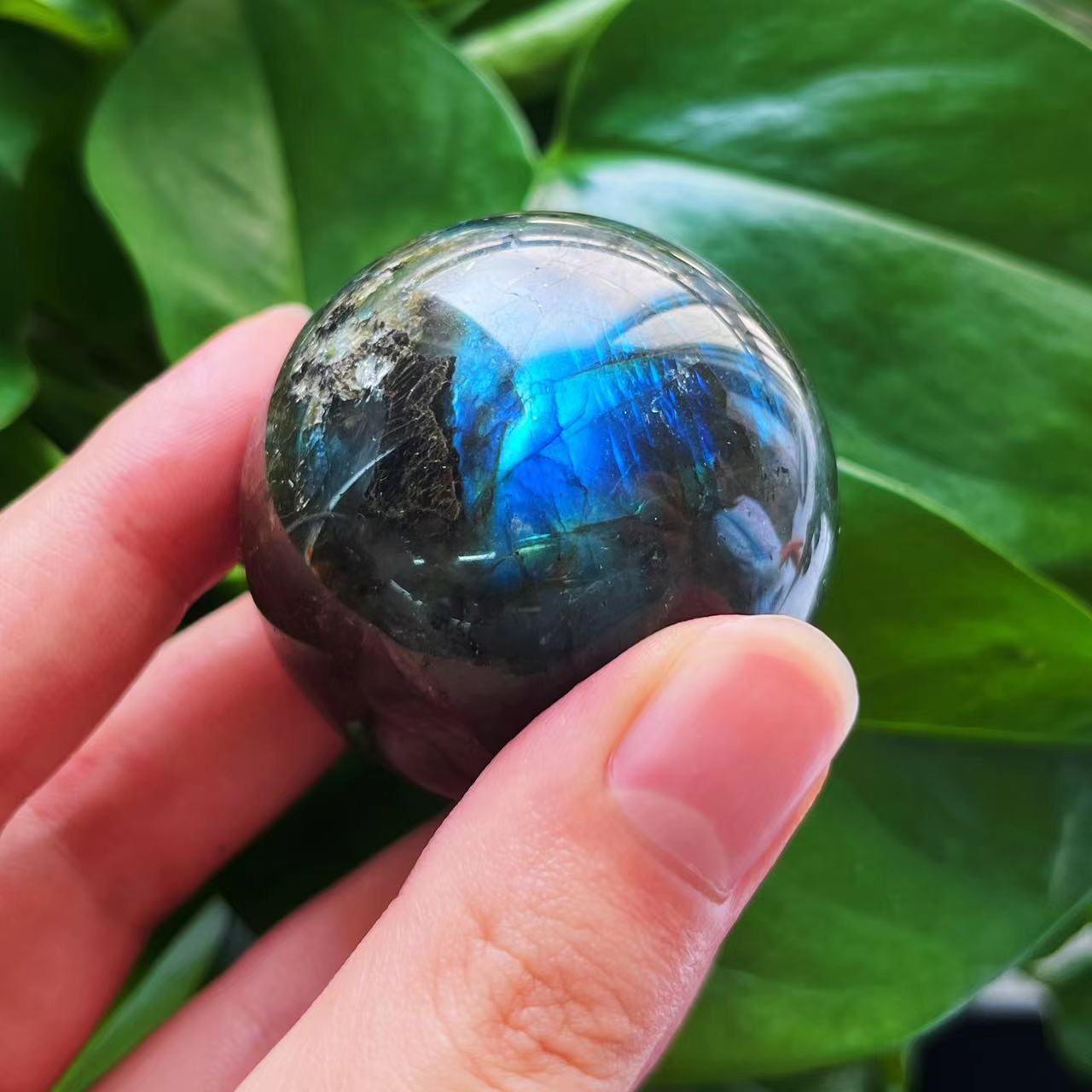 Blue Flash Labradorite Spheres