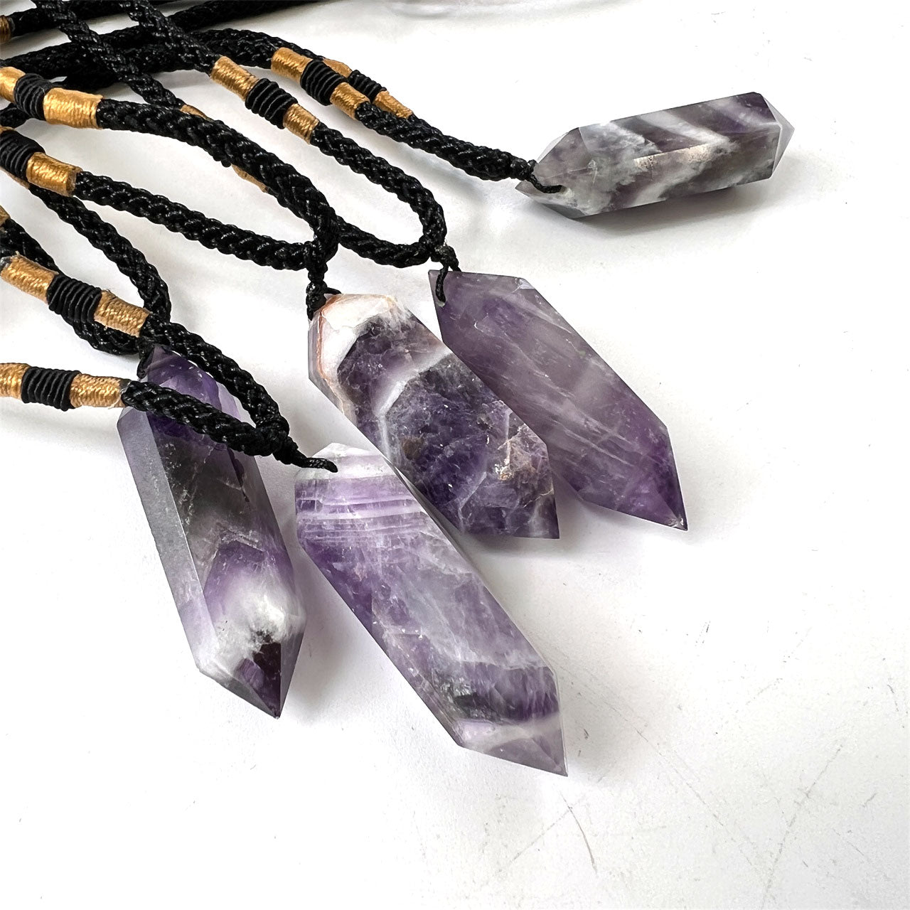 Dream Amethyst Double Point Pendants