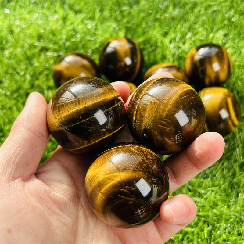 Yellow Tiger Eye Stone Spheres