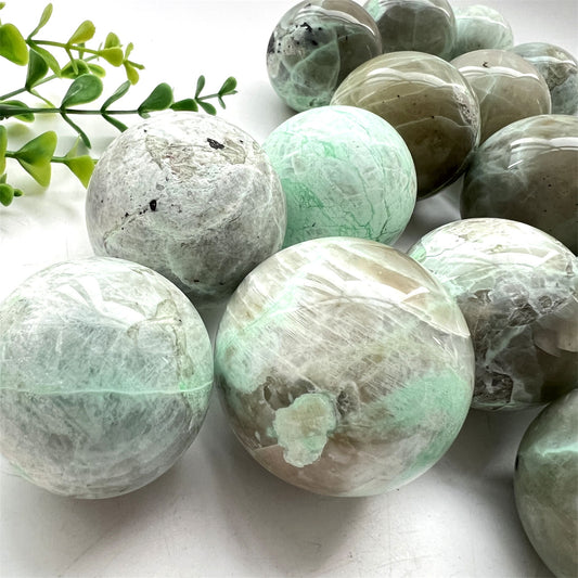 Green Moonstone Garnierite Spheres