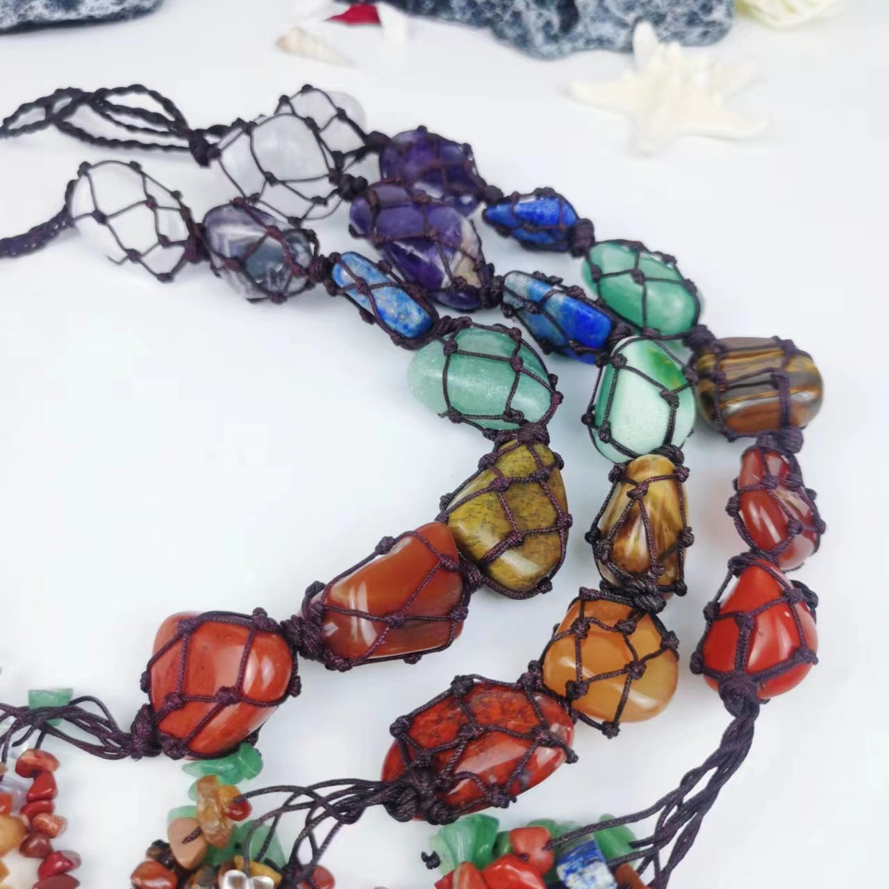 7 Chakra Tumbled Stone Pendants