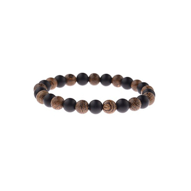 8mm Wooden Mixed Crystal Bead Bracelets