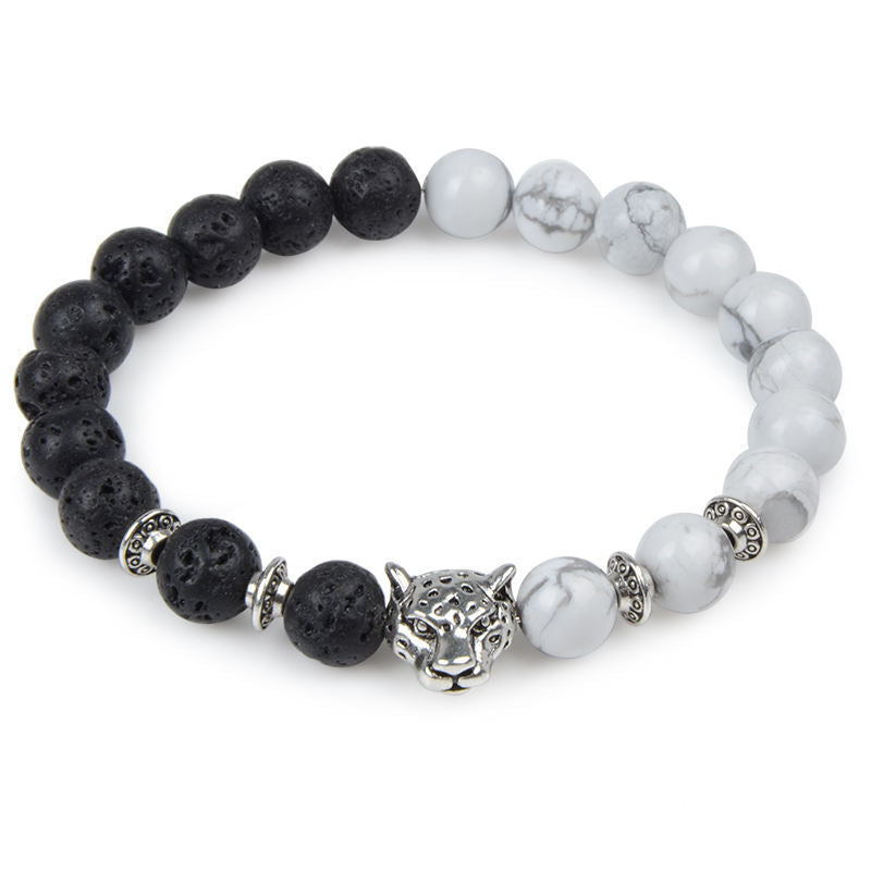 8mm Leopard Cheetah Crystal Bead Bracelets