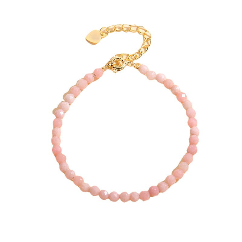 Natural Pink Opal Ethnic Style Facet Bracelets
