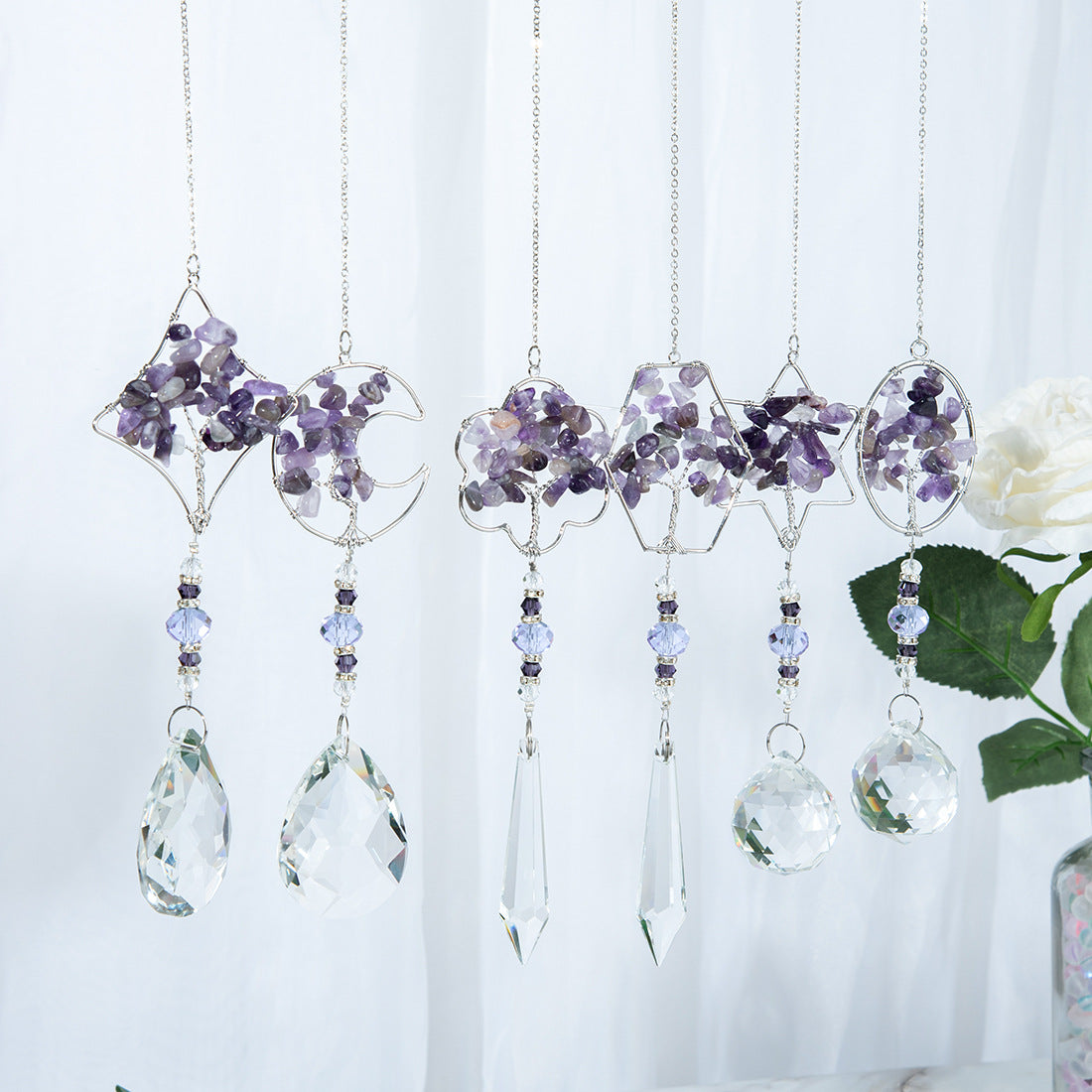 Amethyst Chip Life Tree Pendant Suncatcher Ornaments