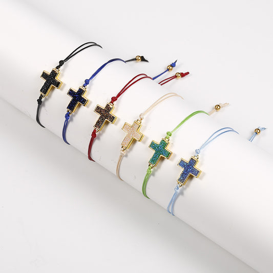 Shiny Cross Adjustable Bracelet