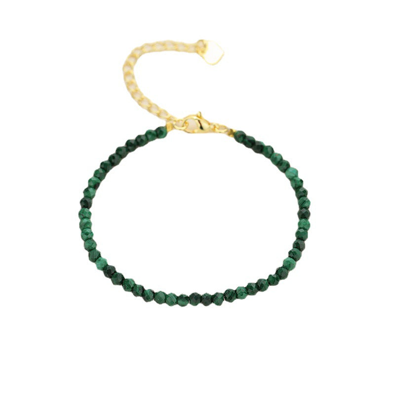 Natural Malachite Facet 3.5mm Bracelets