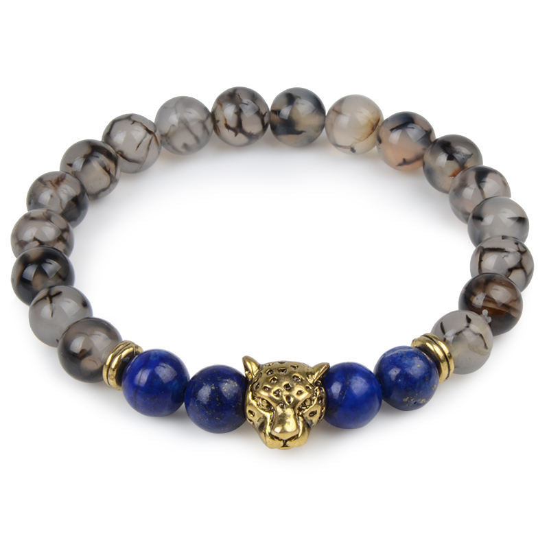 8mm Leopard Cheetah Crystal Bead Bracelets