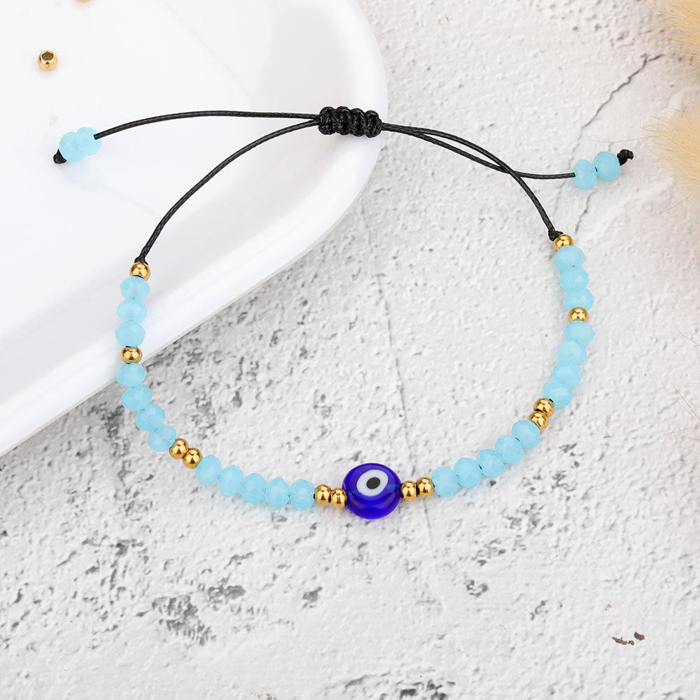 Evil Eye 6mm+4mm Glass Bead Bracelets